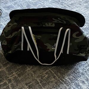 Target Green Camouflage Duffel Bag with Black Accents